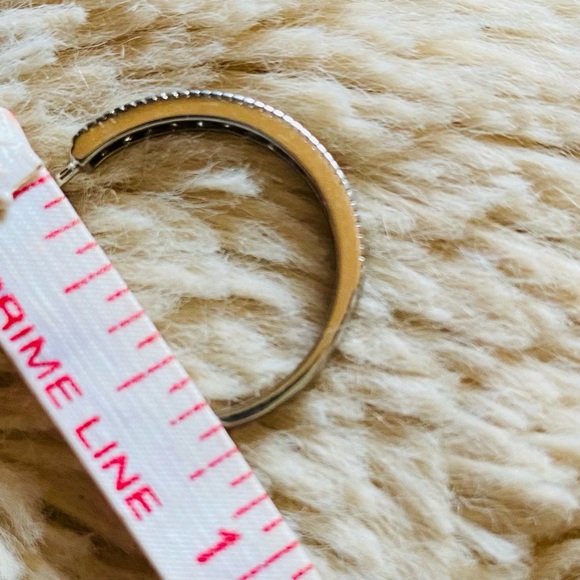 STUNNING White Sapphire & Sterling Silver Red Envelope Hoop Earrings NEW - Picture 9 of 12